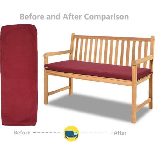 2-3 Seats Garden Bench Cushion Stretch Sofa Cushion Cover Polyester Couch Seat Cover Solid Color Chair Cushion Anti Slipcover