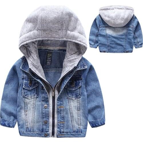 Baby Boys Denim Jacket Hooded Outerwear Windbreaker Baby Kids Jeans Coats 2020 Autumn Winter Jackets For Boys Coat Kids