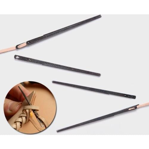 Single/Double Hole Leather Rope Lace Needles DIY Quilting Tool Flat Knitting Needle Handmade Cowhide Sewing Accessories
