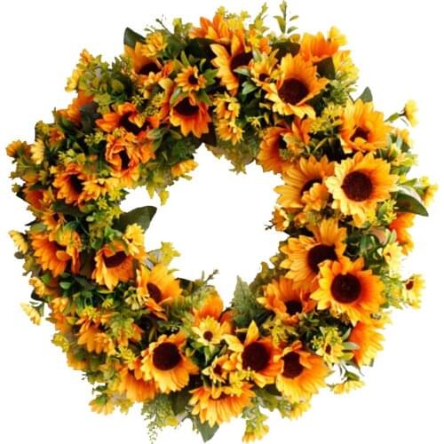 20inch Artificial Wreath Front Door DIY Decorative Silk Lifelike