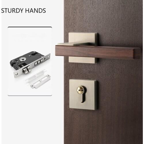 Chinese style Zinc alloy silent door lock Bedroom Interior Door Handle Lock Security Mute Door Lock Household Hardware Supplies