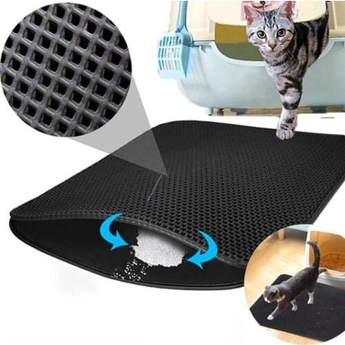 Cat Litter Mat EVA Double-Layer Cat Mat Litter Trapper Mats with Waterproof Bottom Non-slip Pet Litter Mat for House Cleaning