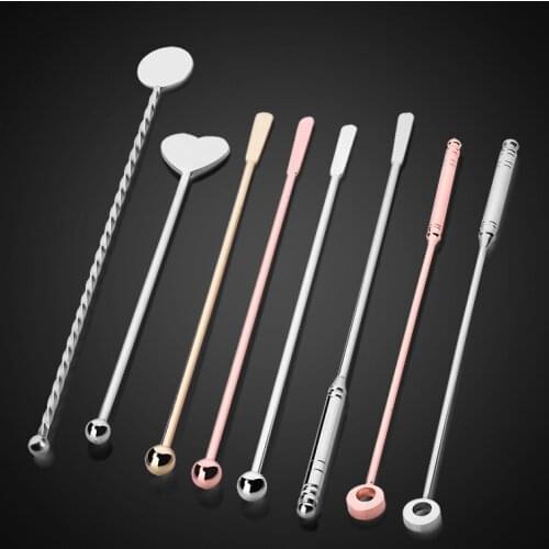 Kitchen Dining Barware Bar Tools Stainless Steel Coffee Beverage Stirrers Stir Cocktail Drink Swizzle Stick 4 Pcs /lot