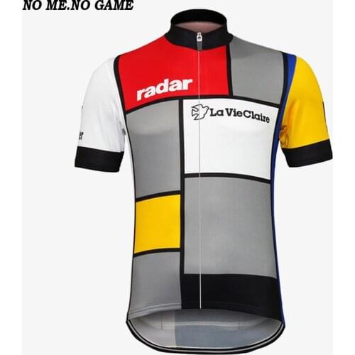Summer hot Mens Classic Best La Vie Claire Retro Cycling Jersey Wonder Bicycle Clothes Road Mountain Bike Wear Wholesalers