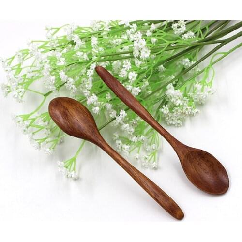 1Pc 18cm Wooden Spoons Small Cooking Curved Kitchen Spoon Coffee Soups Spoon Kitchen Home Accessories Hot Sale