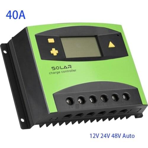 12V 24V 48V LCD Display Solar PV Charge Regulators 40A PWM Solar Charger Controller 5V Dual USB Solar Charge Controller