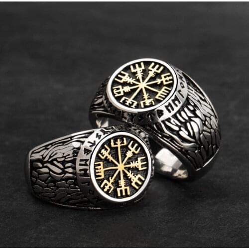 Nordic mythology Viking rune stainless steel rings for man and women Index Ring fashion jewelry