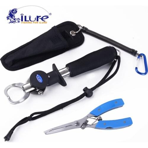 ILure Fishing Tool Set Fish Grip Multifunction Fishing Pliers Stainless Steel Gripper Cutter