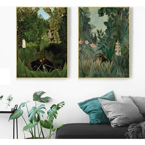 Wall Art Rousseau Landscape Canvas Poster Prints Modern Forest Painting Study Room Decoration Living Room Pictures
