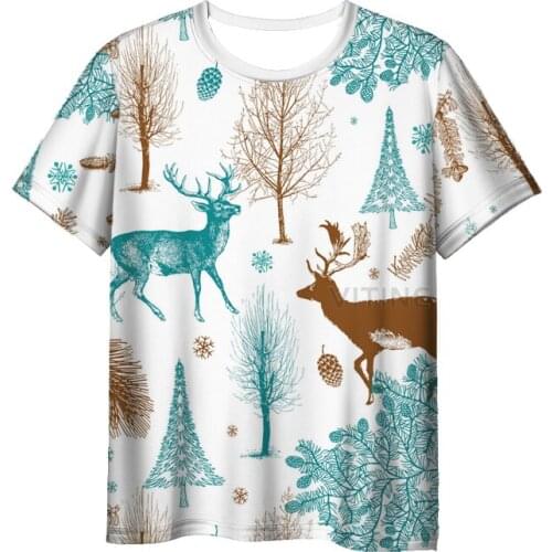New Fashion Hunting 3D Print Deer Mens Womens T-shirt Casual Style Design Short Sleeves Summer Handsome Tee V12