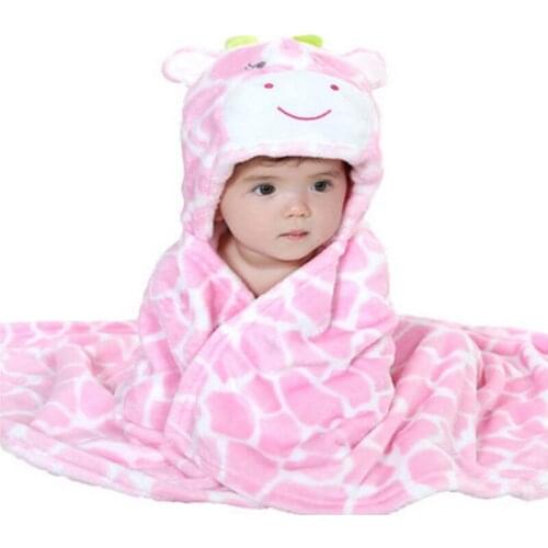 New Blanket Pink Cow Baby Bath Towel Autunm and Winter Must Prepare TRQ0005