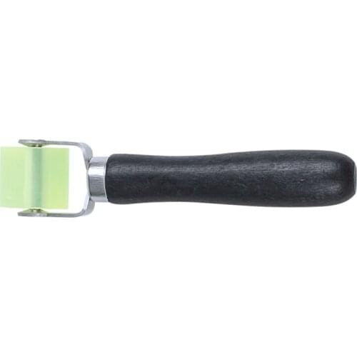 New Wooden Grip Auto Sound Deadener Application Clear Yellow Rubber Roller
