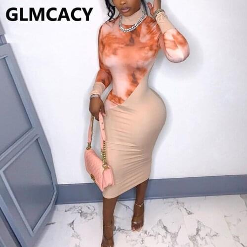 Long Sleeve Cowl Neck Bodycon Party Midi Dress