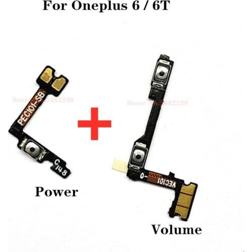 Original Power ON OFF Volume Buttons Flex cable For Oneplus 6 6T A6000 A6010 Power Switch Side Key Connector Replacement