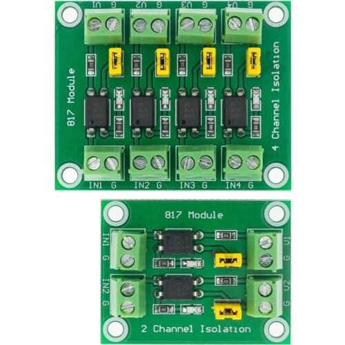 PC817 2 4 Channel Optocoupler Isolation Board Voltage Converter Adapter 3.3V to 5V Module 3.6-30V Driver Photoelectric Isolated