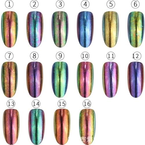 1Box nail powder Sheet-shaped transparent chameleon coarse powder powder high-grade brocade powder nail polish rubber glitter