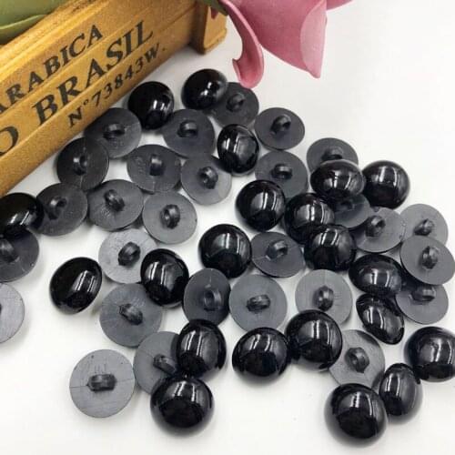 50pcs 17mm Acrylic Mushroom Black Shank Buttons Plastic Decorative Button Negro DIY Sewing Eye For Dolls Toy Eyes PT258