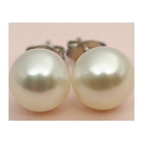 Unique Pearls jewellery Store 7-8MM White Color Genuine Freshwater Pearl Stud Earrings Charming Women Gift Jewelry