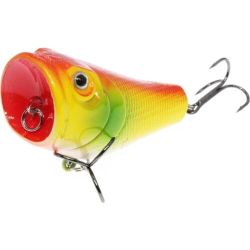 1pcs Quality Whopper Plopper 50mm 7.7g TopWater Popper Fishing Lure Hard Bait Wobblers Rotating Soft Tail Fishing Tackle