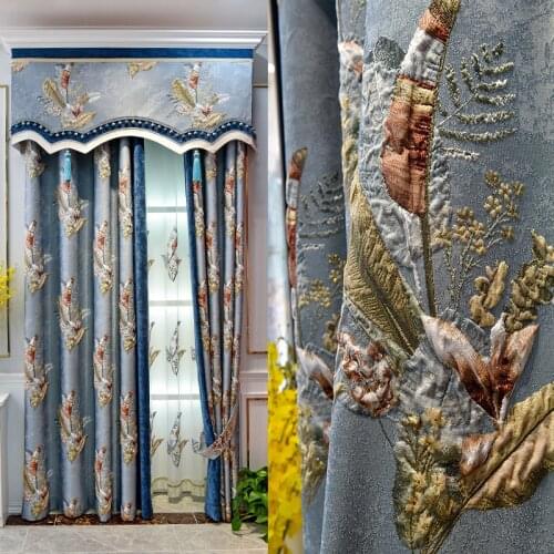 High-end European-style American Shading High-precision Jacquard Valance Curtains for Bedroom Living Room Custom Curtains