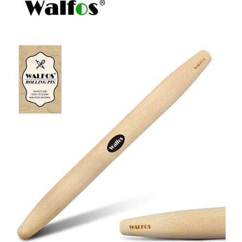 WALFOS 17/15.7/18/20 Inch Wooden Rolling Pin Fondant Cake Dough Roller Non-Stick Cooking Tool Gadgets Pasta Dumpling Skin Maker