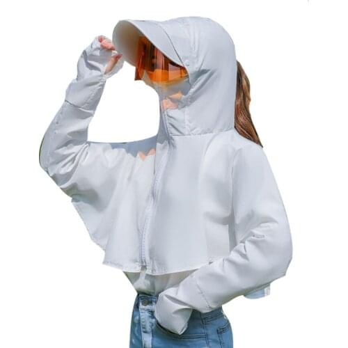 Protective Cover Up Hood with Black Sunglasses Full Face UV Sun Protection for Droplet Sunlight Riding Running Walking etc