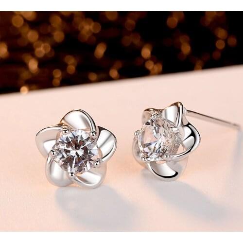 Beiver Fashion Crown Zircon Inlaid Round Heart Stud Earrings Classic Fashion Earring For Women&Girl Gifts 2019 New Arrival