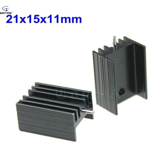 50 pcs Gdstime 21x15x11mm TO-220 IC Heat Sink Radiator Cooler Cooling Aluminum TO220 Heatsink Triode Transistors 21mm x 15mm