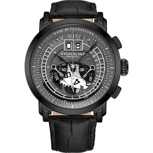 928.03 Stührling 44mm Swiss Production Men Wristwatch Clock