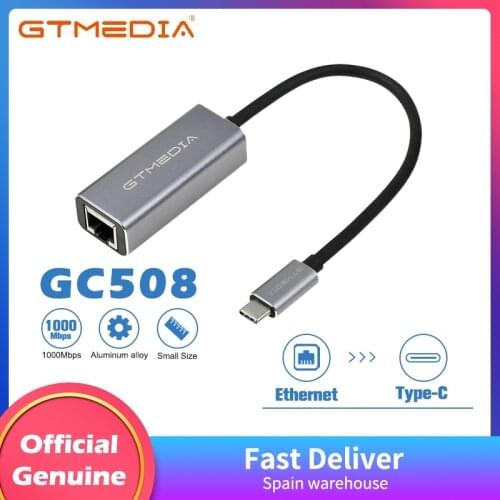 GTMEDIA USB C to Ethernet Adapter USB C to RJ45 Gigabit Ethernet LAN Network Adapter Cable Compatible for Macbook iPad Win7/8/10