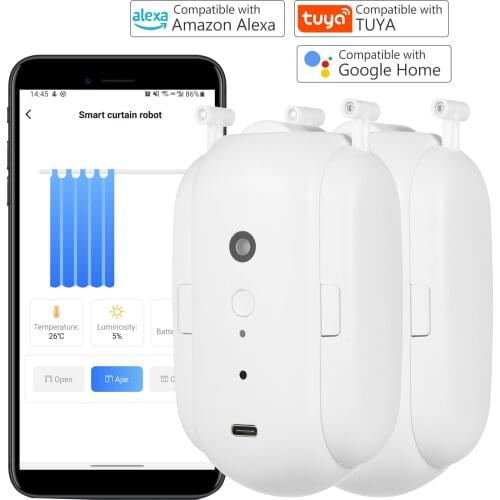 Automatic Curtain Opener Closer Robot Wireless Smart Curtain Motor Timer Voice Control Smart Home Automation Device