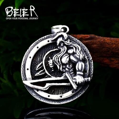 BEIER 316L stainles steel Odin Amulet Mens Pendant Necklace Nordic Viking Ares High Quality Jewelry LLLHP143P