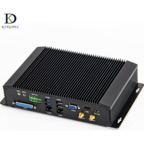Fanless mini PC Inte Quad Core i5 8350U i5 7200U 6*RS232/422/485 8*USB 2*LAN HDMI VGA GPIO SP2 LPT DDR4 Windows 10 Mini Computer