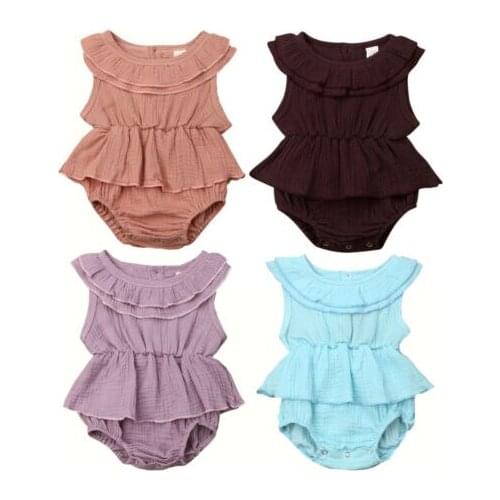 Baby Bodysuit Newborn Toddler Baby Girl Summer Ruffle Sleeveless Bodysuit Dress Outfits Sunsuit