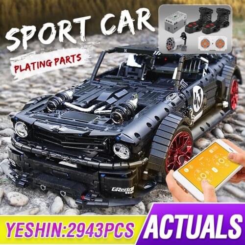 MOULD KING MOC RC/Non-RC Mustanged Hoonicorns Building Block Super Racing City Sports Car Racer Bricks Children Kids Toys Gifts