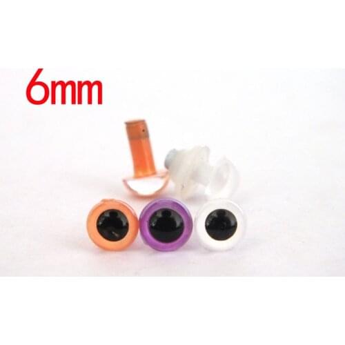 6mm x 3 Color Plastic Safety Eyes For Teddy Bear Doll Animal Puppet Crafts--each color 10pairs