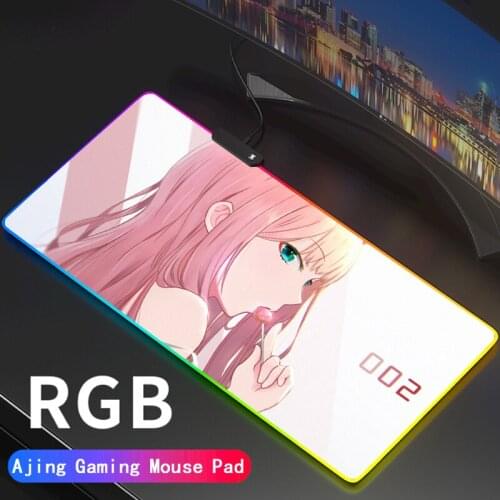 Darling In The Franxx Gaming Mouse Pad Deco Gaming Lights Slipmat Rgb Rug Play Mat Zero Two Backlight Pc Gamer