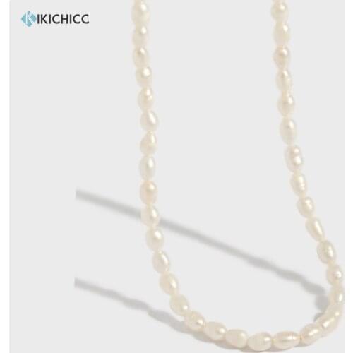 Kikichicc New 925 Sterling Silver 2020 Fine Jewelry Pearl Charm Choker Necklace Long Women Rock Punk Party Jewels