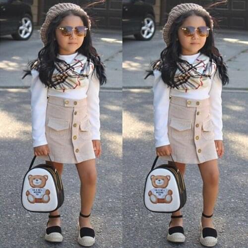 2pcs Toddler Kids Baby Girls Clothes Set Tops Coat Mini Skirts Outfits Party UK