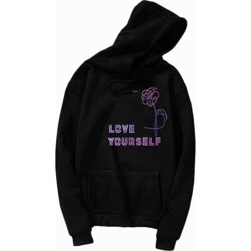Korea harajuku hoody love yourself hoodies HENJOY Love Yourself k pop Women Hoodies !turtle neck! Sweatshirts Bangtan boys