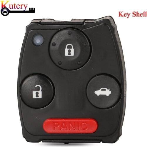 Kutery Remote Car Key Shell For Honda Accord Civic CRV HRV Fit Odysser Pilot 4Buttons Replacement Key Case Cover