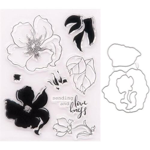 Lotus Flower Leaf Metal Cutting Dies and Clear Stamps Set For DIY Scrapbooking Card Album Photo Making DIY Crafts Stencil 2021