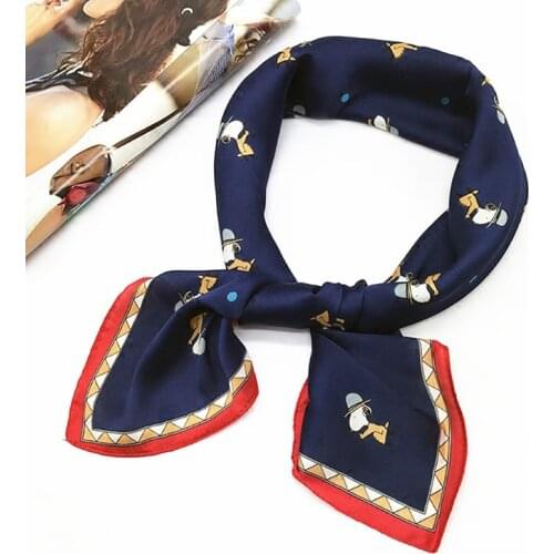Retro small square scarf womens thin silk scarf spring and autumn and winter new style neckband decoration neckbands scarves