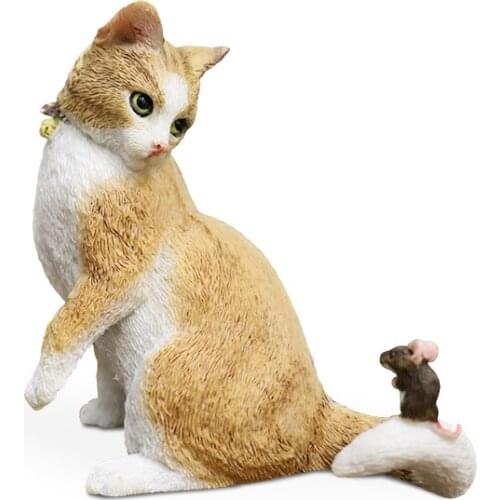 Fashion Tiger Spotted Simulated Cat Model Lovely Cat Car-mounted Arrangement Chinese Pastoral Cat Murals Accessories Ornaments