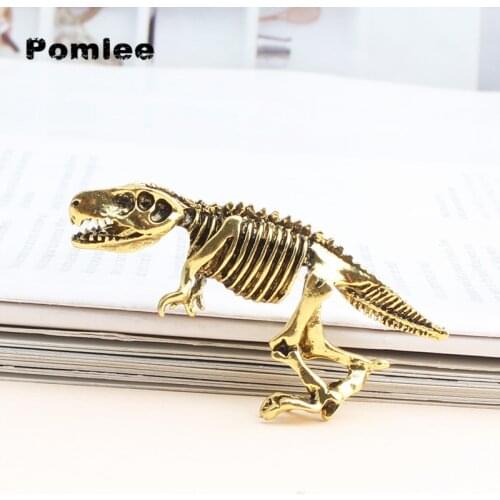 Pomlee 2021 New Arrival Dinosaur Brooch Unisex Women And Men Pin Antil Gold Animal Brooch Gift Clip Accessories Whosales