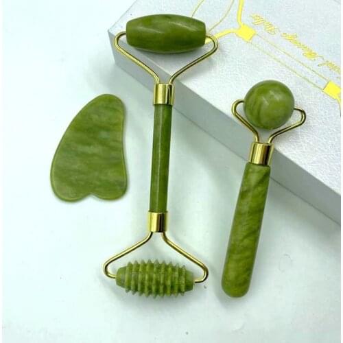 Jade Roller Massager for Face Roller Gua Sha Jade Stone Face Massager Thin Face Lift Anti Wrinkle Facial Beauty Skin Care Tools