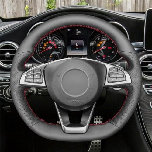 DIY Anti-Slip Wear-Resistant Steering Wheel Cover For Mercedes-Benz C200 C250 C300 B250 B260 A200 A250 Car Interior Decoration