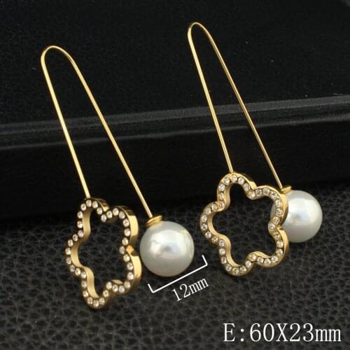 Newest Gold Silver Color Fashion Stainless Steel Jewelry Simple Drop Earrings Personality For Woman And Girl EBJZAACA