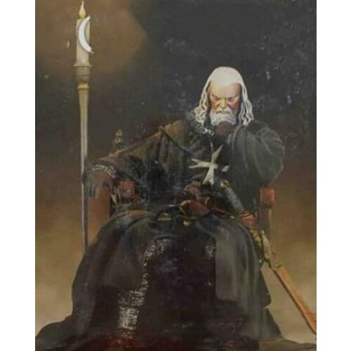 New Unassembled 1/24 75mm ancient warrior sit with base Resin Figure Unpainted Model Kit