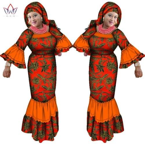 New BRW Traditional African Clothing for Women Dashiki Print Dress Maxi Dress Party Clothing Plus Size Women Clothes WY1649